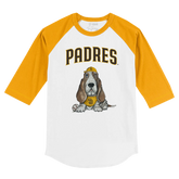 San Diego Padres Puddy 3/4 Gold Sleeve Raglan - Tiny Turnip