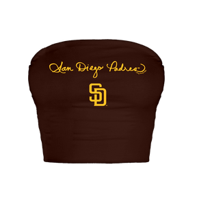 San Diego Padres Logo Script Crop Tube Top