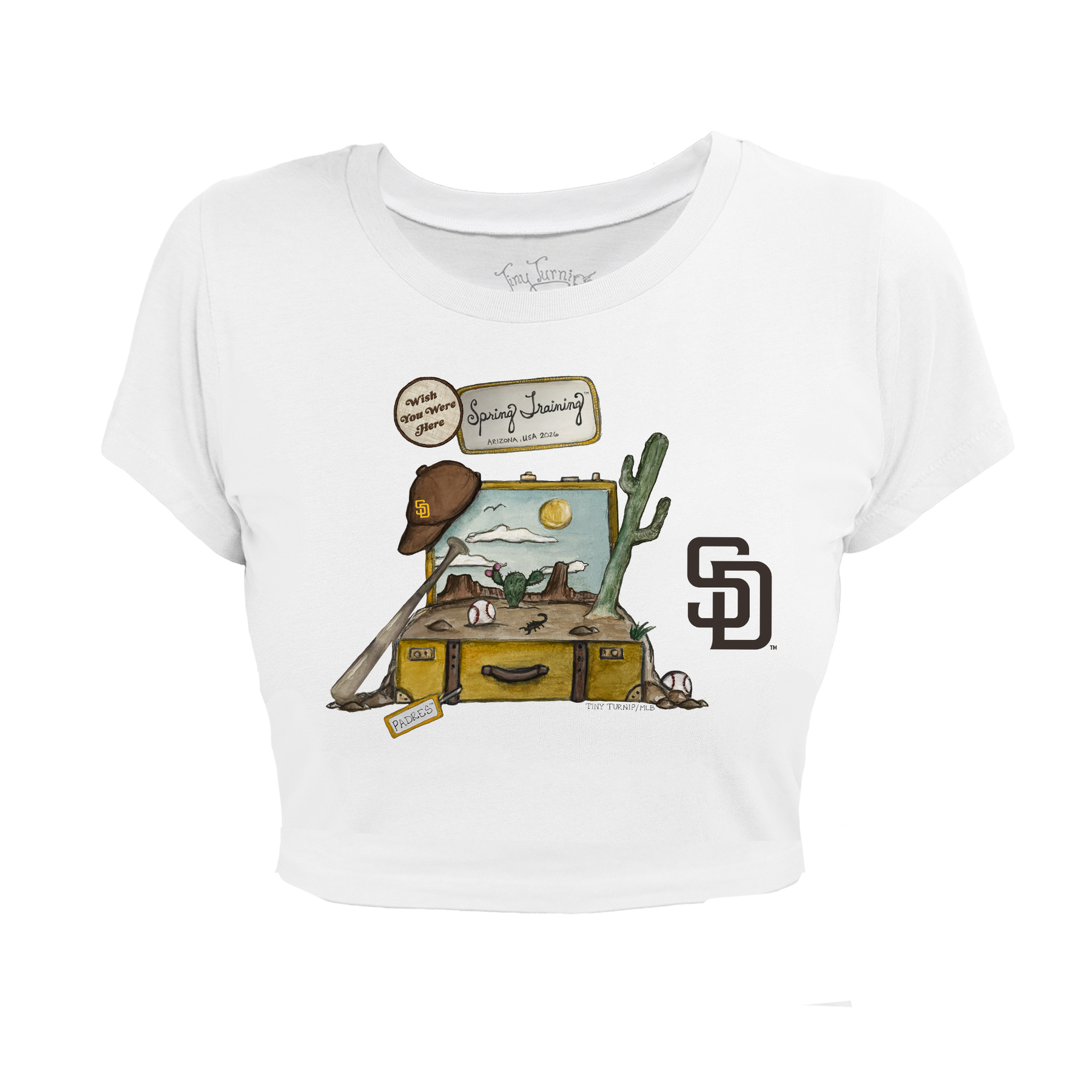 San Diego Padres Spring Training 2026 Riley Crop Tee - Tiny Turnip