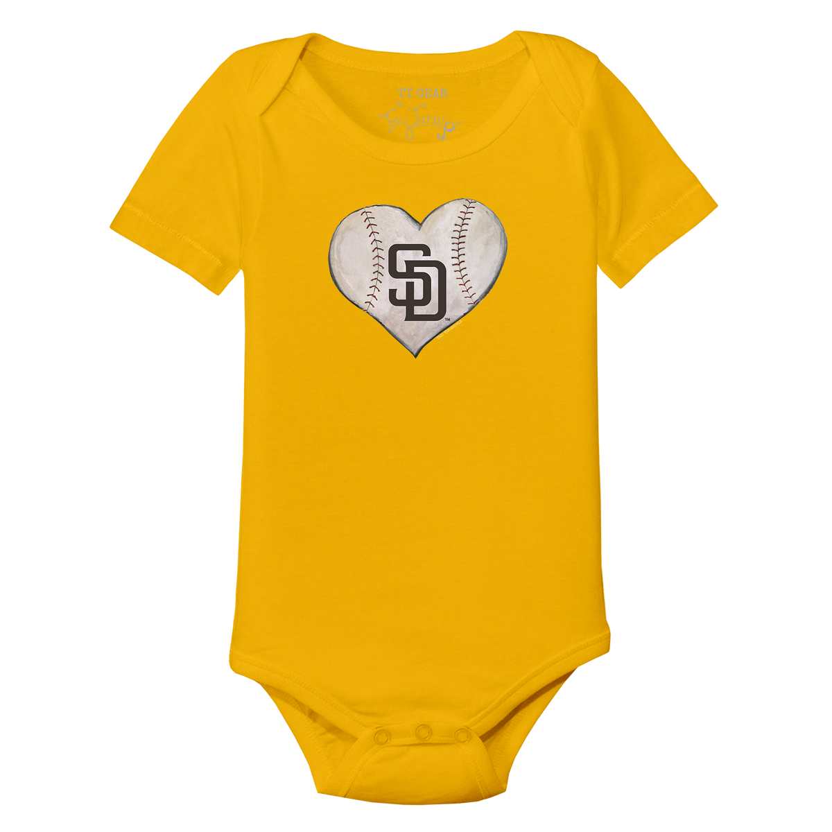 San Diego Padres Stitched Heart Short Sleeve Snapper - Tiny Turnip