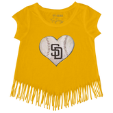 San Diego Padres Stitched Heart Fringe Tee - Tiny Turnip