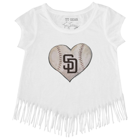 San Diego Padres Stitched Heart Fringe Tee - Tiny Turnip