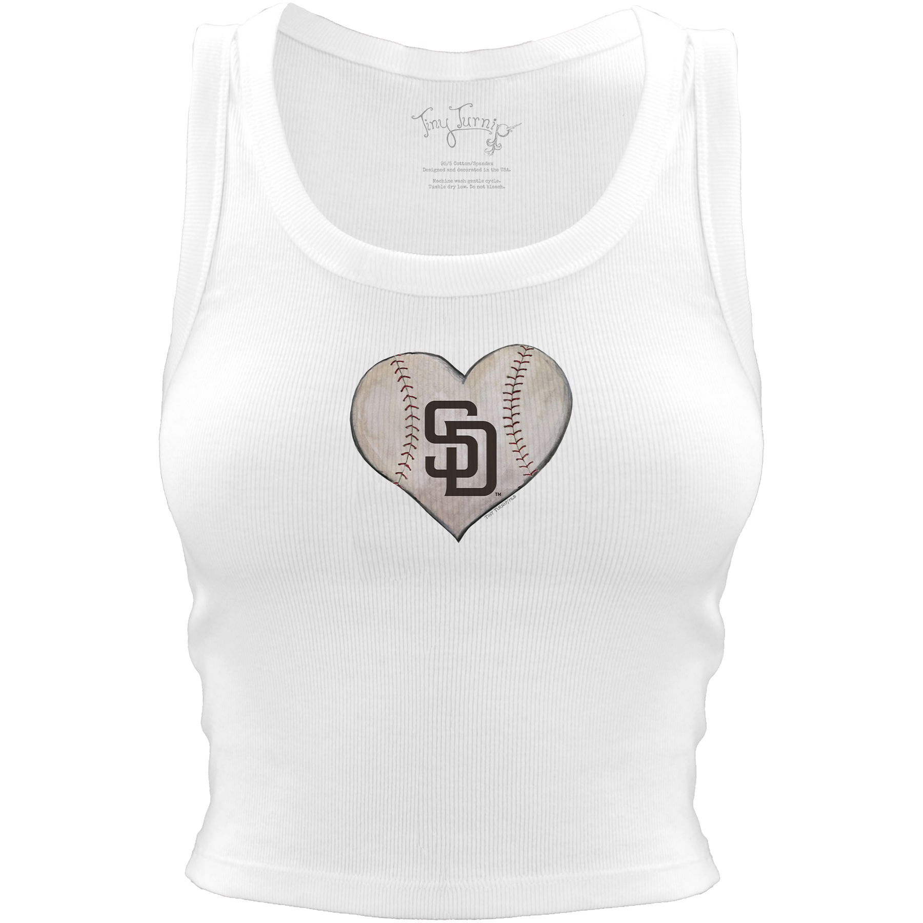 San Diego Padres Baseball Heart Crop Tank - Tiny Turnip