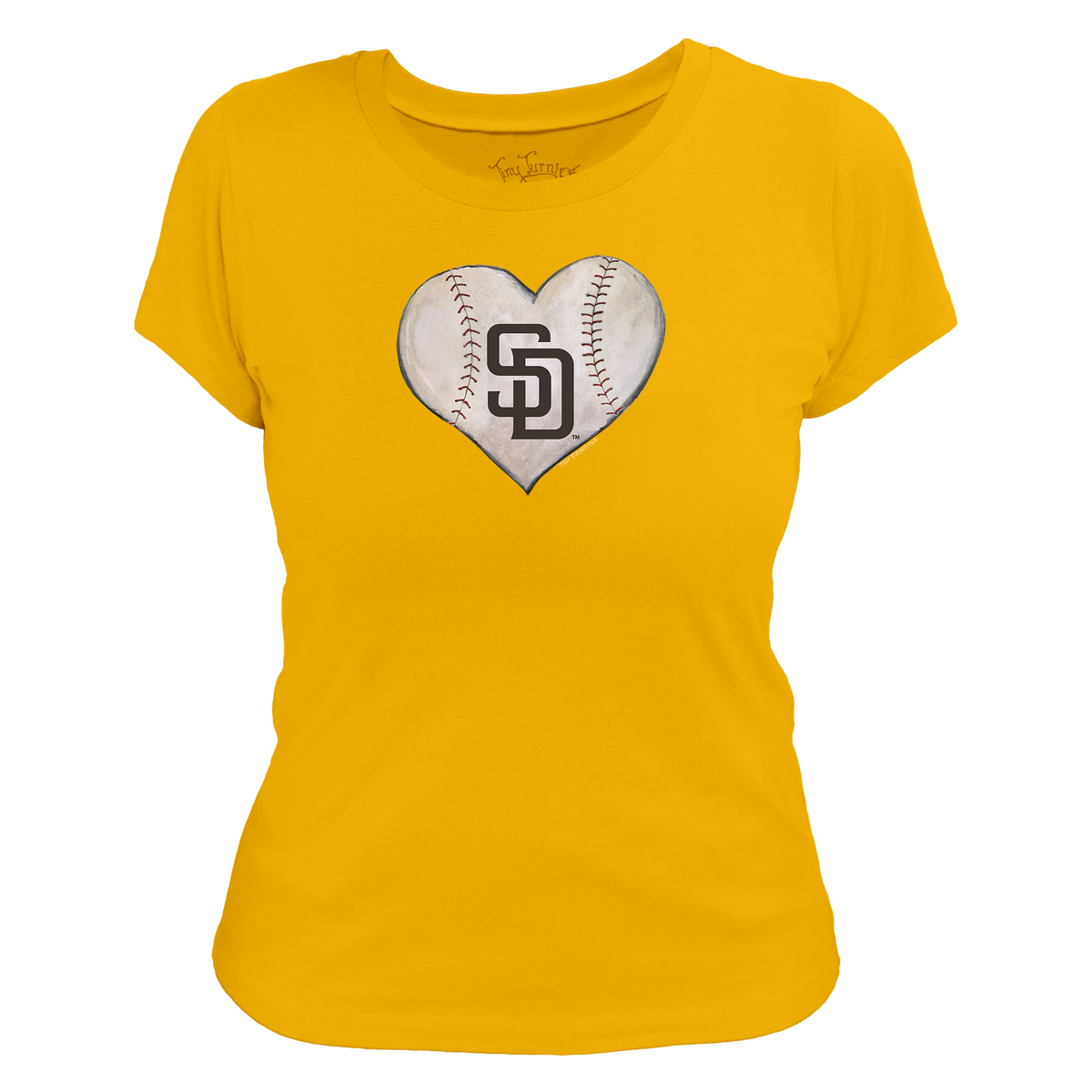 San Diego Padres Stitched Heart Women's Tee Shirt - Tiny Turnip