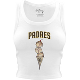 San Diego Padres Triple Scoop Crop Tank - Tiny Turnip