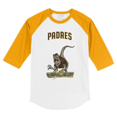 San Diego Padres Velociraptor 3/4 Gold Sleeve Raglan