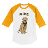 San Diego Padres Yellow Labrador Retriever 3/4 Gold Sleeve Raglan