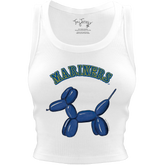 Seattle Mariners Balloon Dog Crop Tank - Tiny Turnip