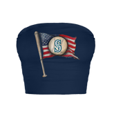 Seattle Mariners Baseball Flag Crop Tube Top