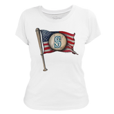 Seattle Mariners Baseball Flag Women's Tee Shirt - Tiny Turnip