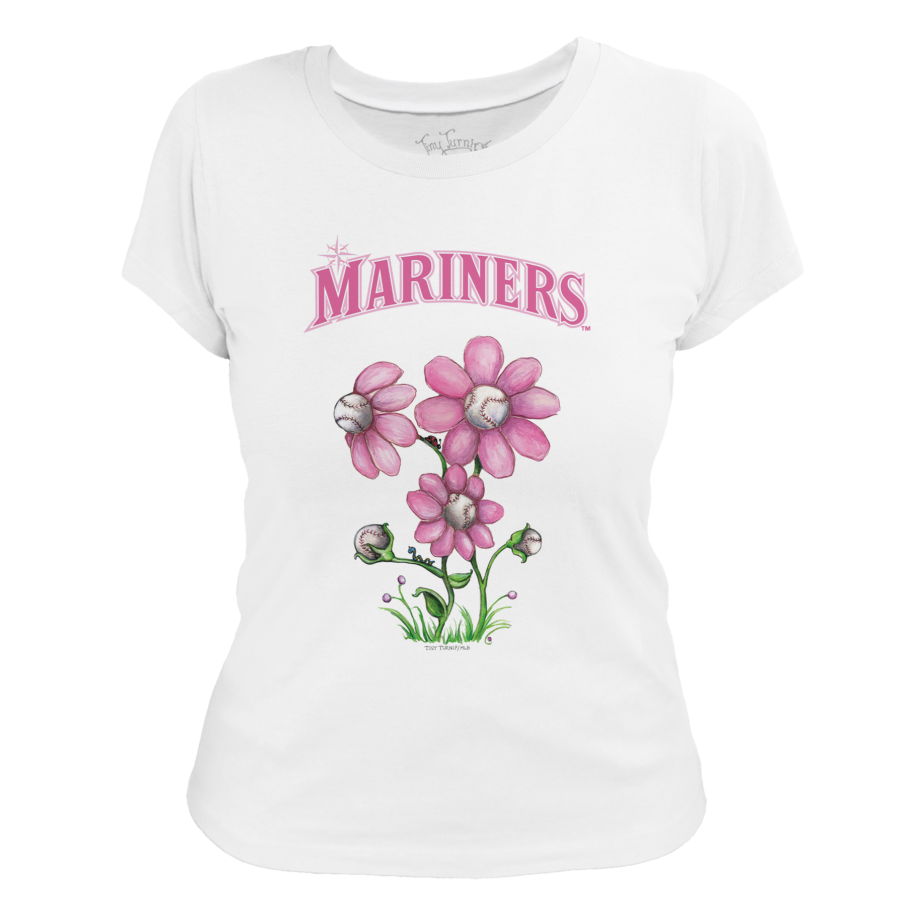 Seattle Mariners Blooming Baseballs Tee Shirt