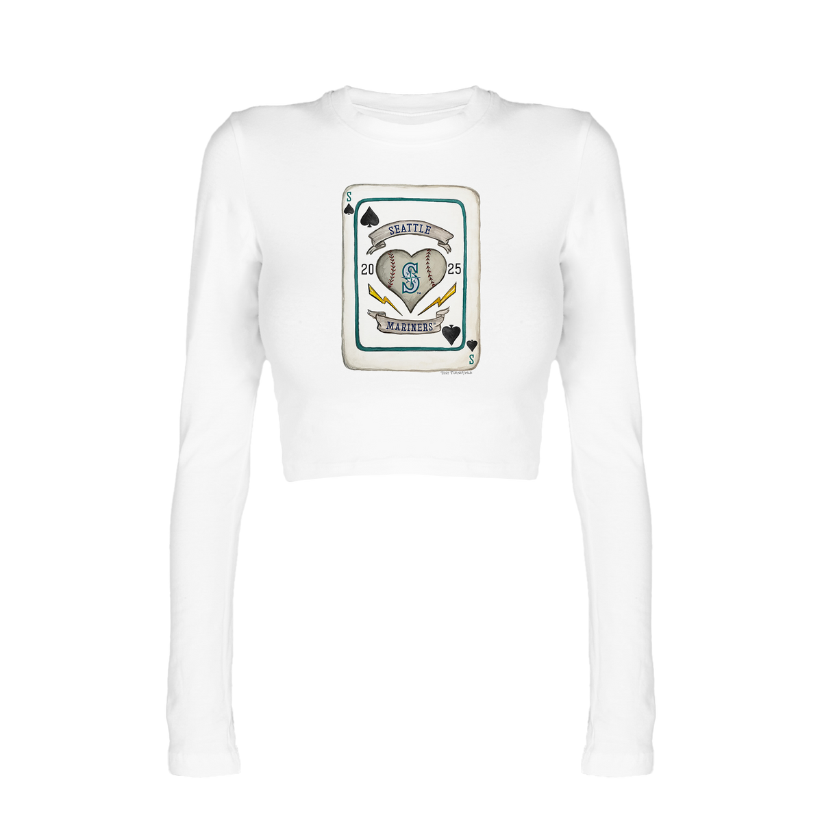Seattle Mariners Card Candice Crop Long Sleeve