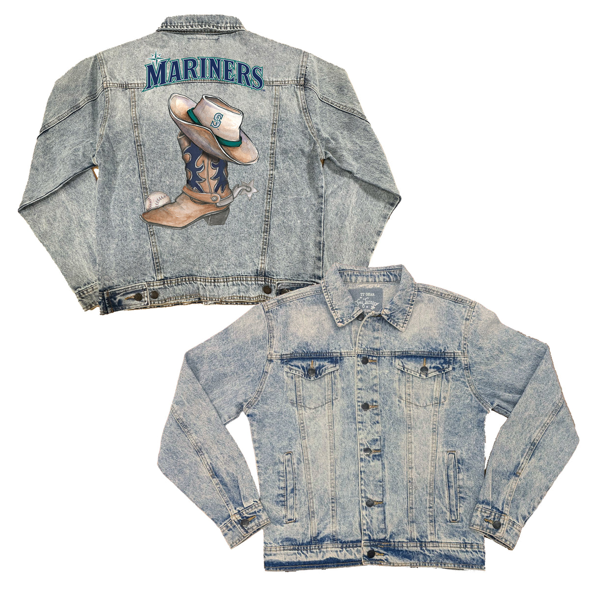 Seattle Mariners Cowboy Boot Boyfriend Denim Jacket