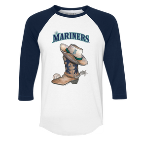 Seattle Mariners Padres Cowboy Boot 3/4 Navy Blue Sleeve Raglan