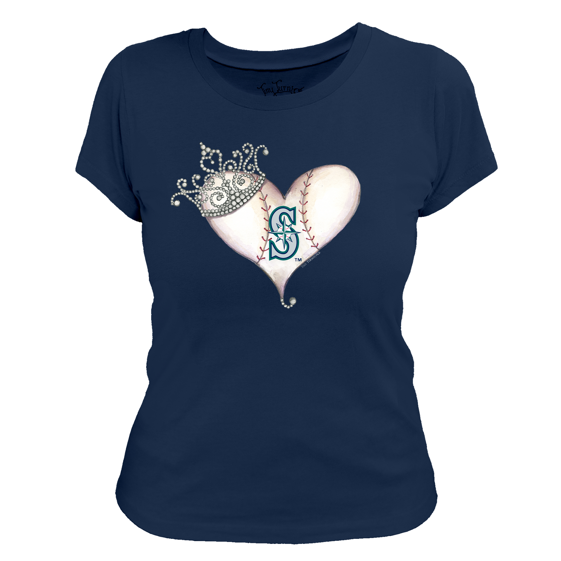 Seattle Mariners Tiara Heart Tee Shirt
