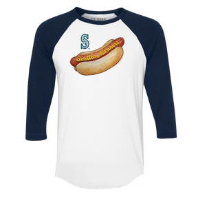 Seattle Mariners Hot Dog 3/4 Navy Blue Sleeve Raglan