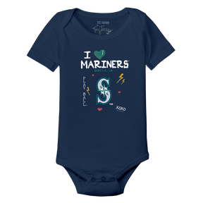 I Heart Mariners Short Sleeve Snapper - Tiny Turnip