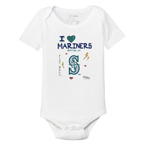 I Heart Mariners Short Sleeve Snapper - Tiny Turnip