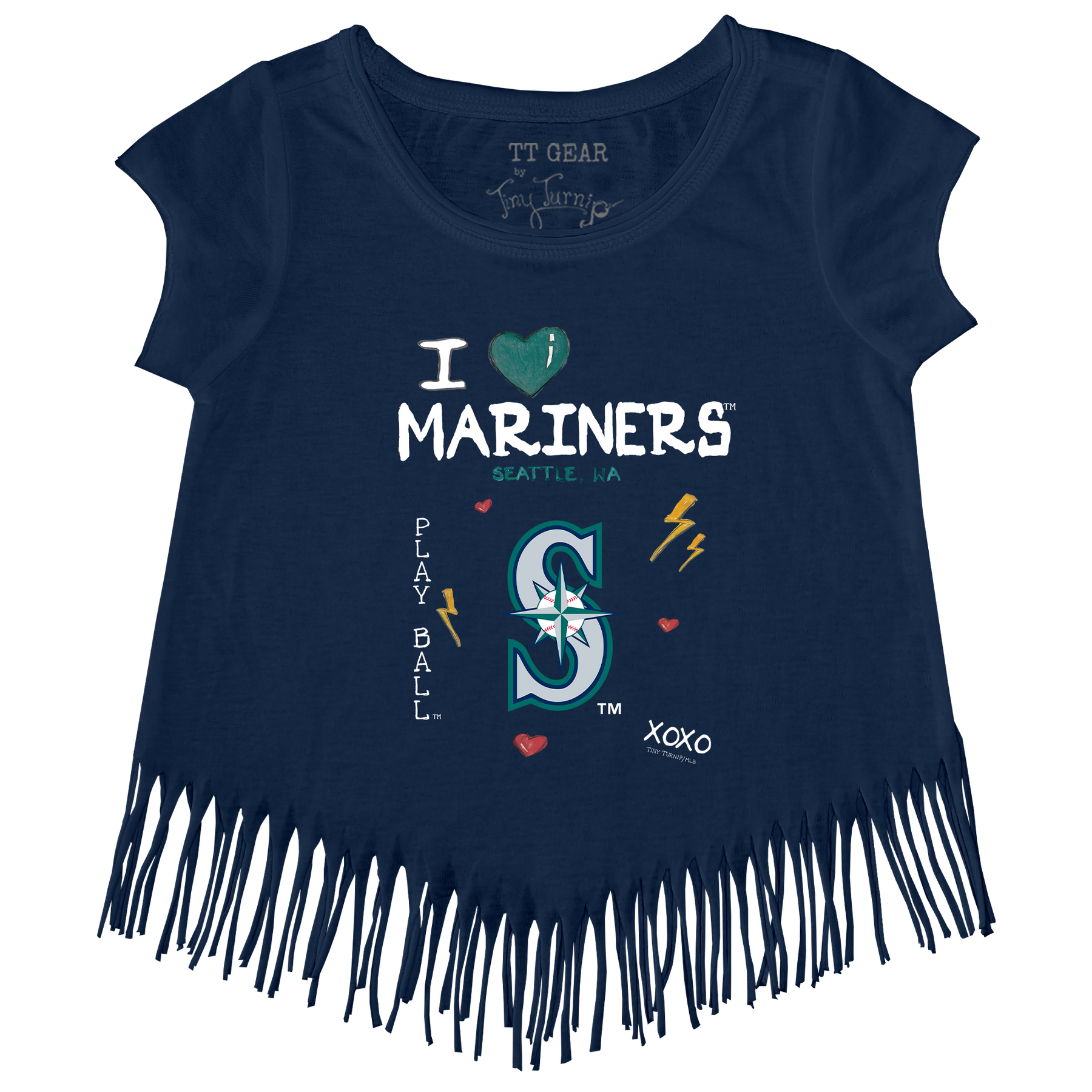 I Heart Mariners Fringe Tee - Tiny Turnip