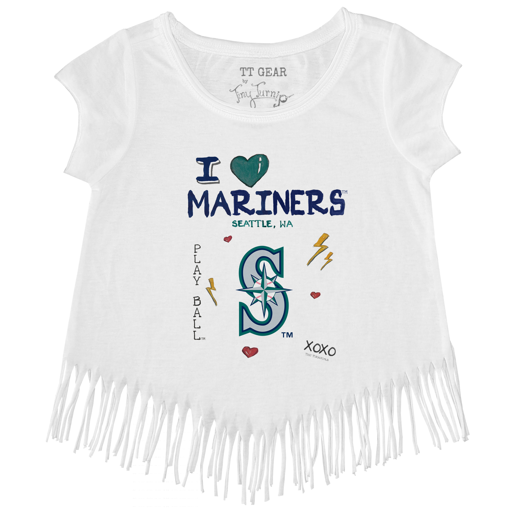 I Heart Mariners Fringe Tee - Tiny Turnip