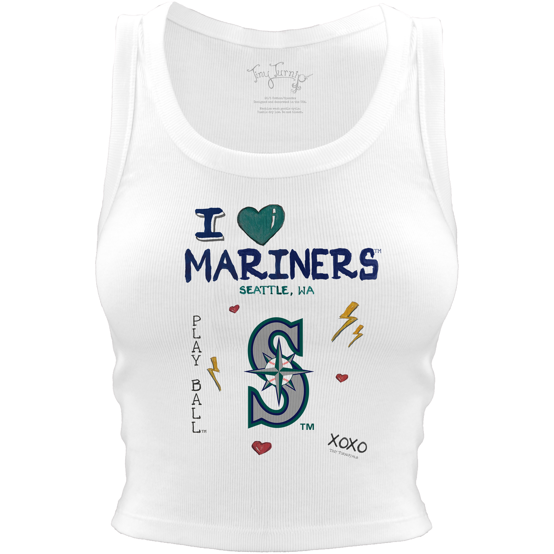 Seattle Mariners I Heart Team Crop Tank - Tiny Turnip
