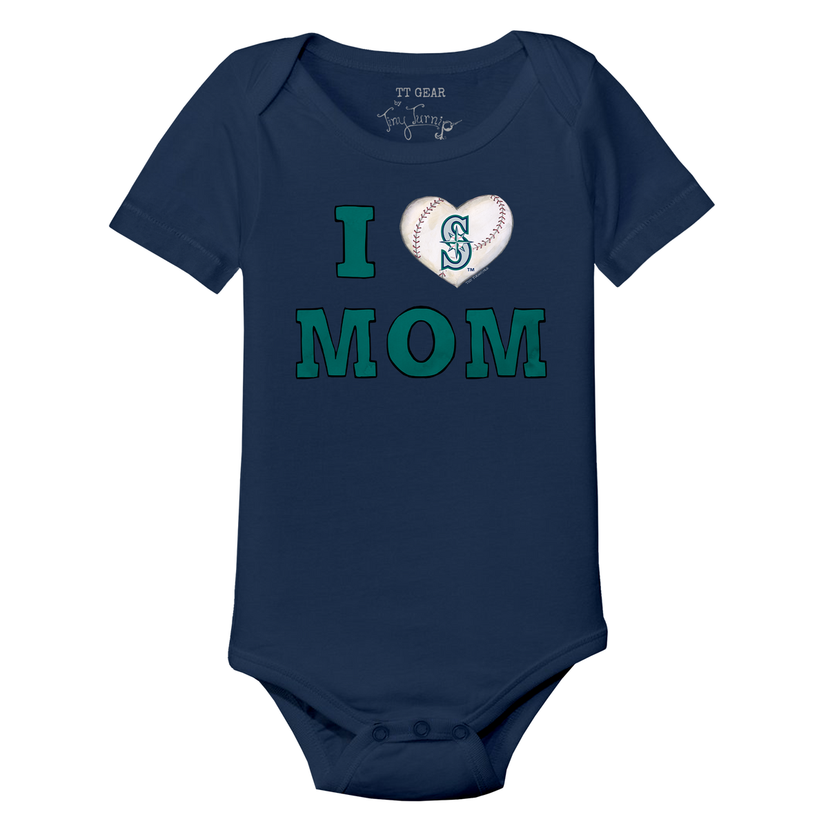 Seattle Mariners I Love Mom Short Sleeve Snapper