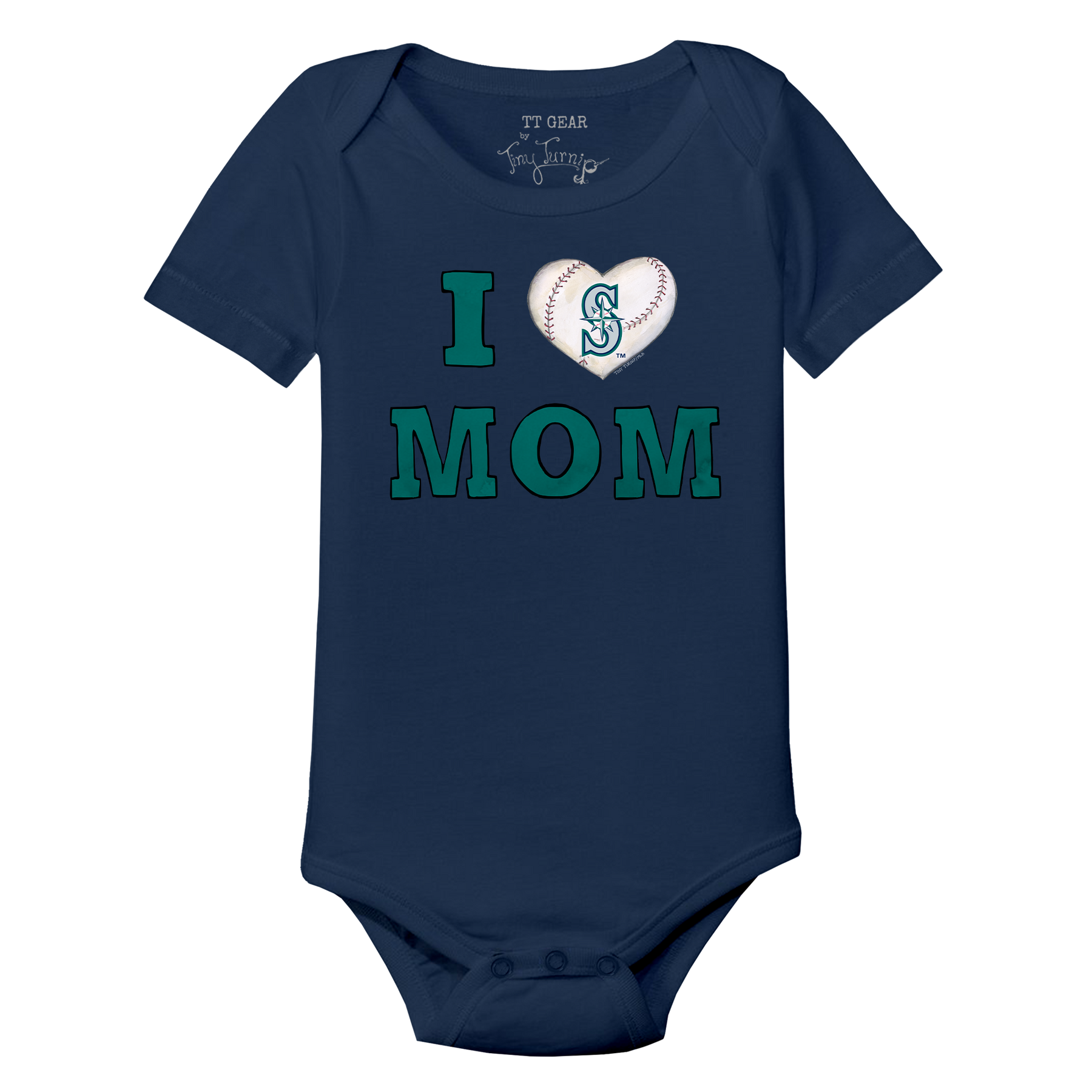Seattle Mariners I Love Mom Short Sleeve Snapper
