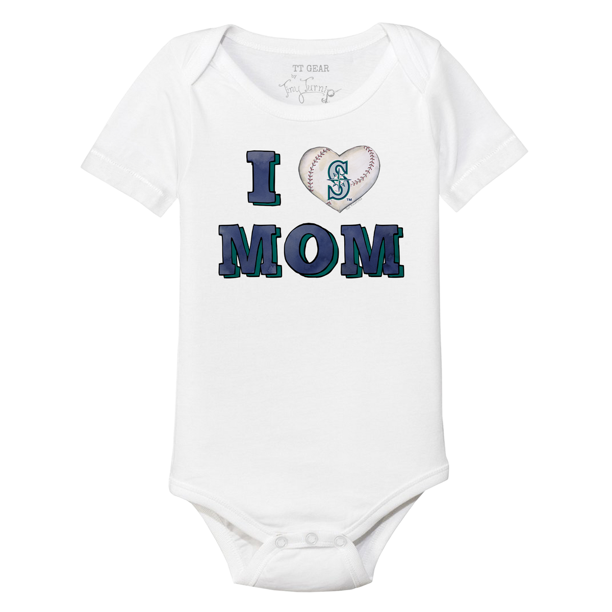 Seattle Mariners I Love Mom Short Sleeve Snapper