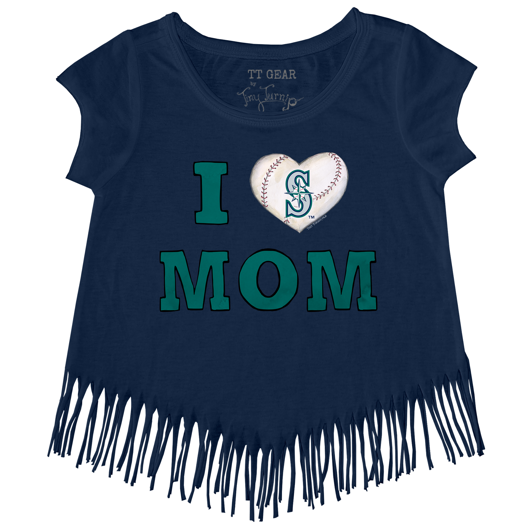 Seattle Mariners I Love Mom Fringe Tee