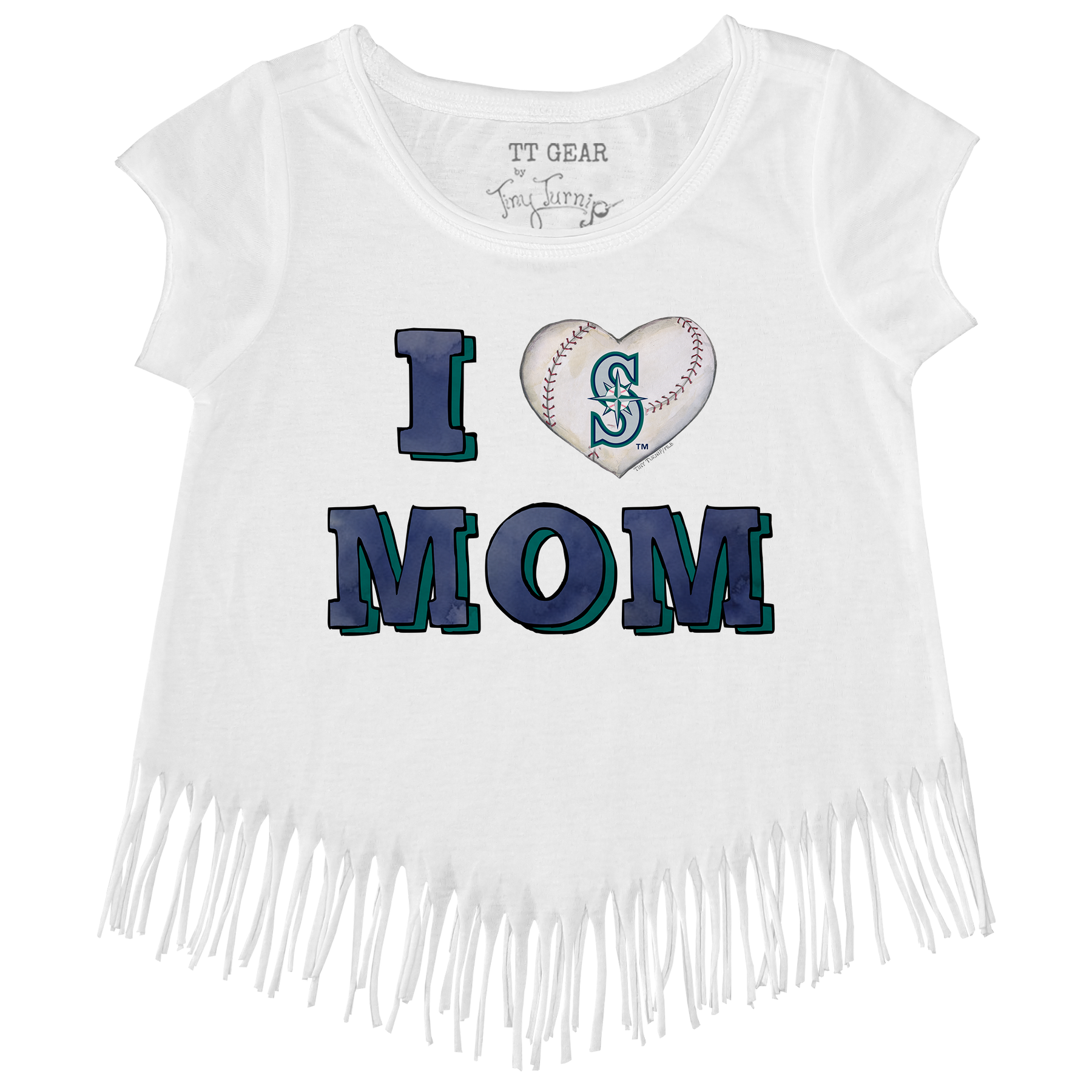 Seattle Mariners I Love Mom Fringe Tee