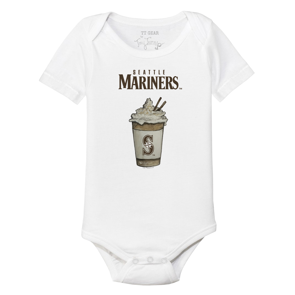 Seattle Mariners Latte Short Sleeve Snapper
