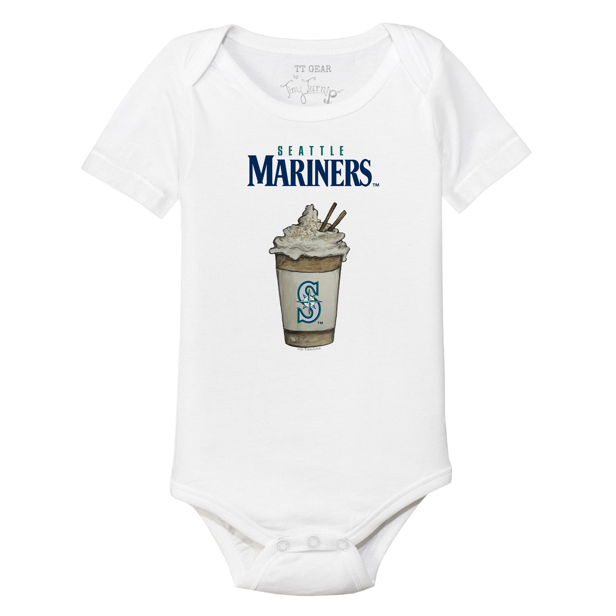 Seattle Mariners Latte Short Sleeve Snapper