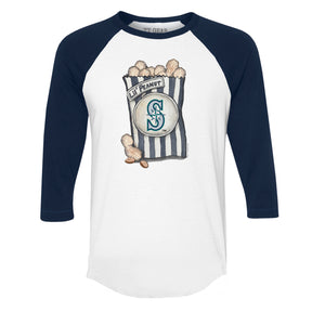 Seattle Mariners Lil' Peanut 3/4 Navy Blue Sleeve Raglan