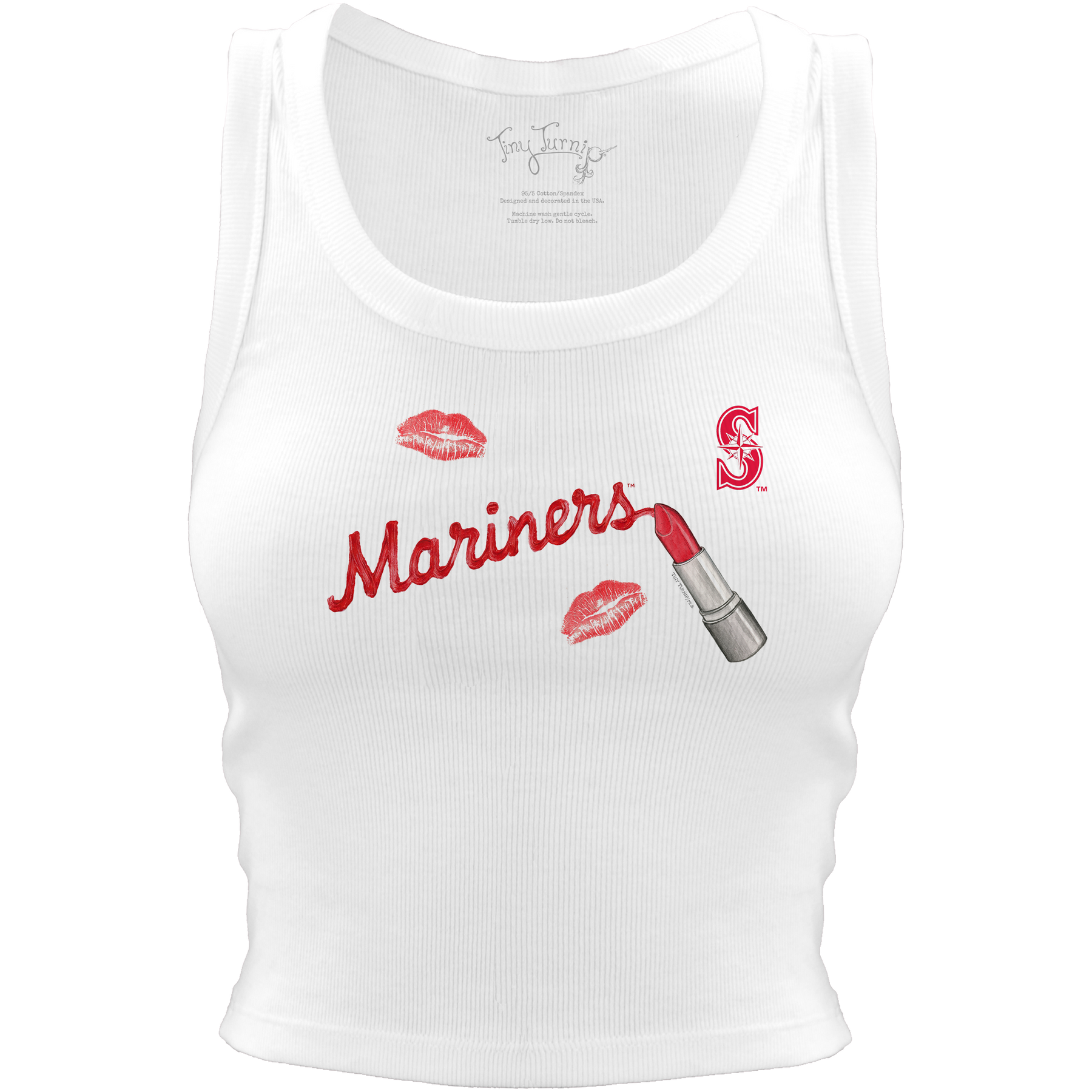 Seattle Mariners Lipstick Crop Tank - Tiny Turnip