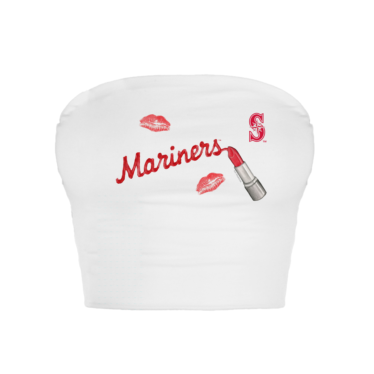 Seattle Mariners Lipstick Crop Tube Top - Tiny Turnip