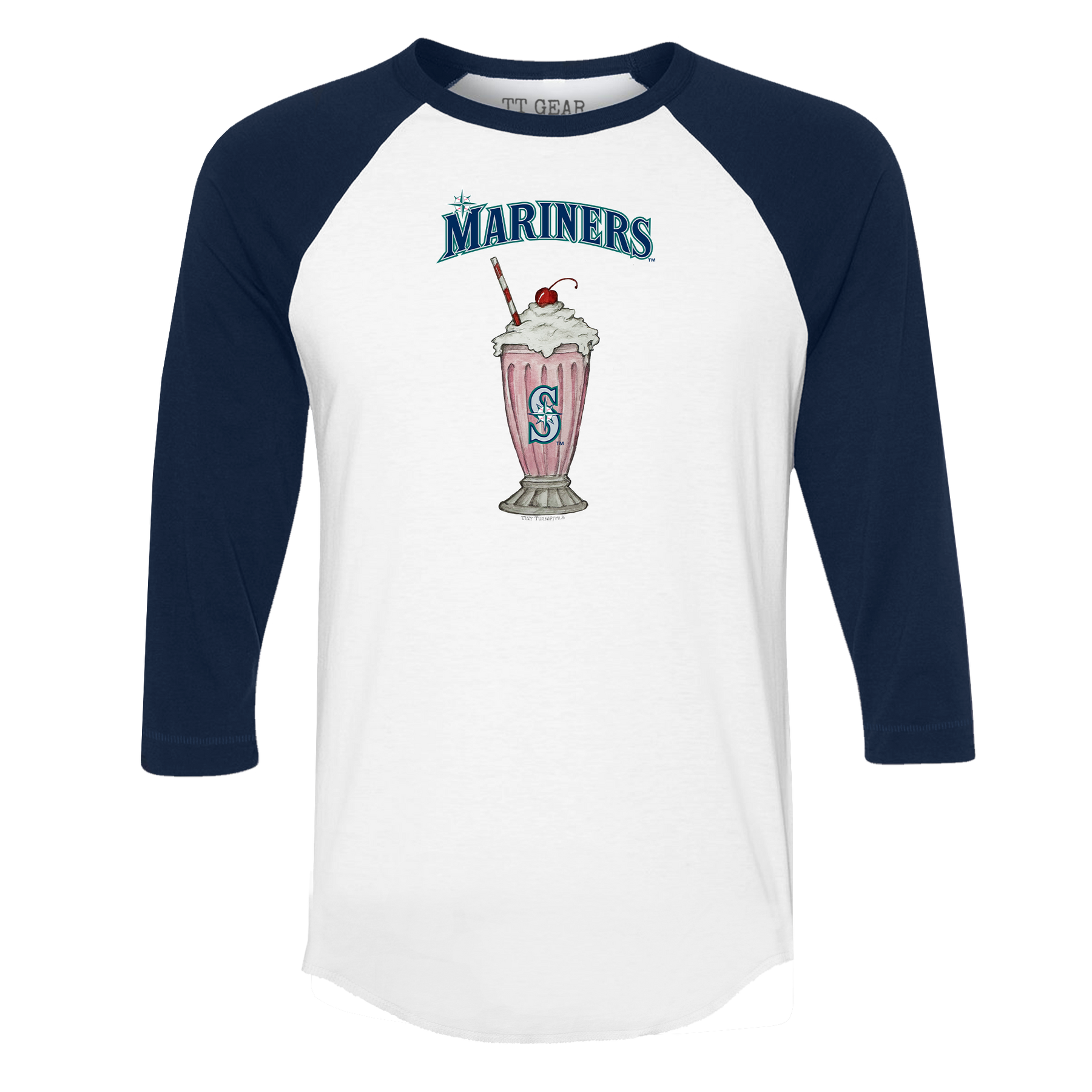 Seattle Mariners Milkshake 3/4 Navy Blue Sleeve Raglan
