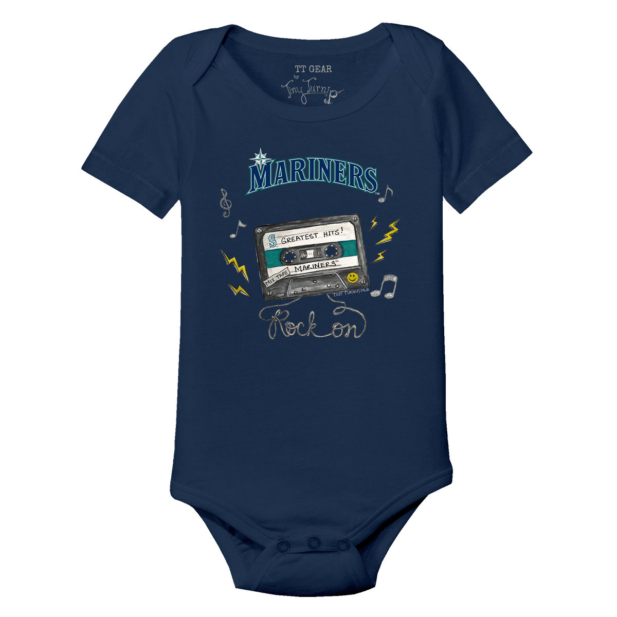 Seattle Mariners Mixtape Short Sleeve Snapper - Tiny Turnip