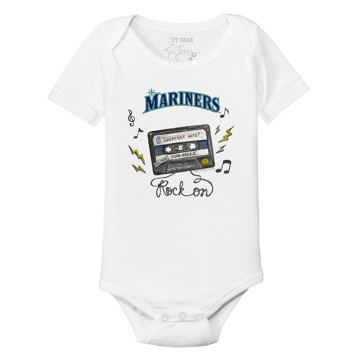 Seattle Mariners Mixtape Short Sleeve Snapper - Tiny Turnip