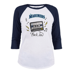 Seattle Mariners Mixtape 3/4 Navy Blue Sleeve Raglan
