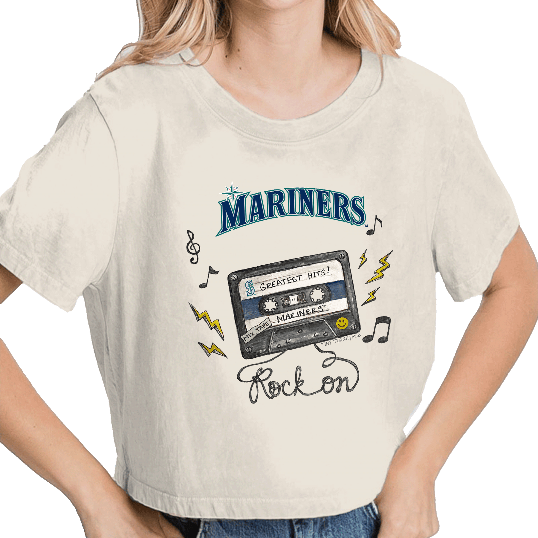 Seattle Mariners Mixtape Vintage Crop Tee - Tiny Turnip