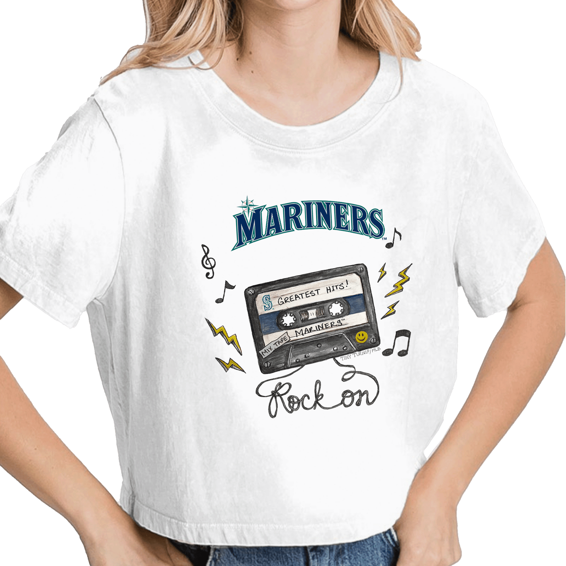 Seattle Mariners Mixtape Vintage Crop Tee - Tiny Turnip