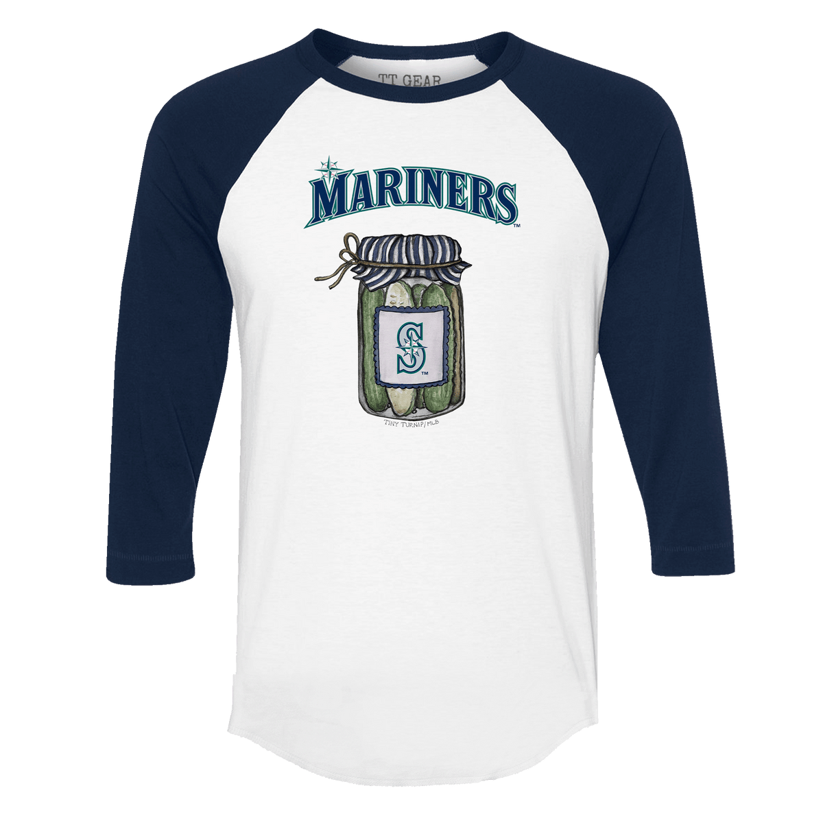 Seattle Mariners Pickle Jar 3/4 Navy Blue Sleeve Raglan