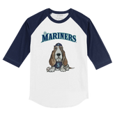 Seattle Mariners Puddy 3/4 Navy Blue Sleeve Raglan - Tiny Turnip