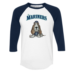 Seattle Mariners Puddy 3/4 Navy Blue Sleeve Raglan - Tiny Turnip