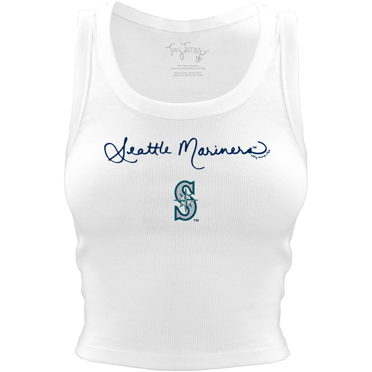 Seattle Mariners Logo Script Crop Tank - Tiny Turnip