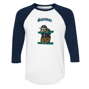 Seattle Mariners Sloth 3/4 Navy Blue Sleeve Raglan