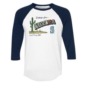 Seattle Mariners Spring Training 2025 3/4 Navy Blue Sleeve Raglan