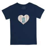 Seattle Mariners Stitched Heart Kid's Tee Shirt - Tiny Turnip