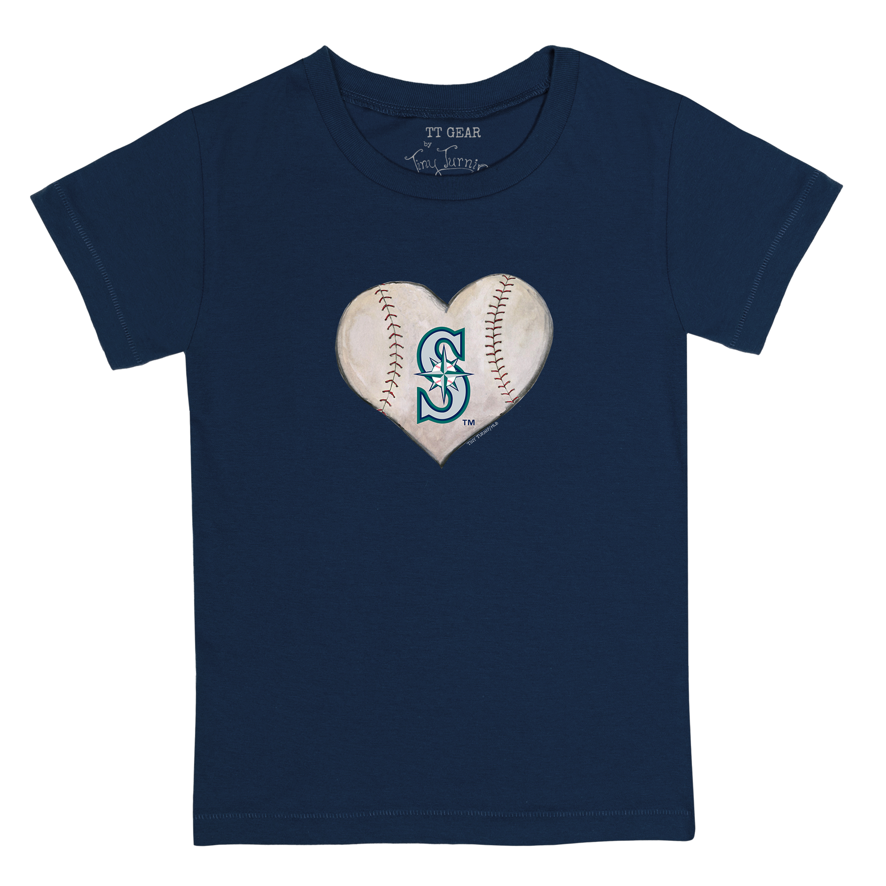 Seattle Mariners Stitched Heart Kid's Tee Shirt - Tiny Turnip