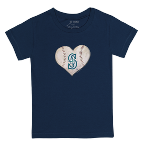 Seattle Mariners Stitched Heart Kid's Tee Shirt - Tiny Turnip